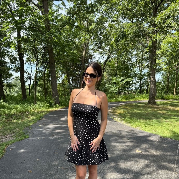 user image by @haileyfarrar1, Women's Godet Halter Mini A-Line Dress - Wild Fable™