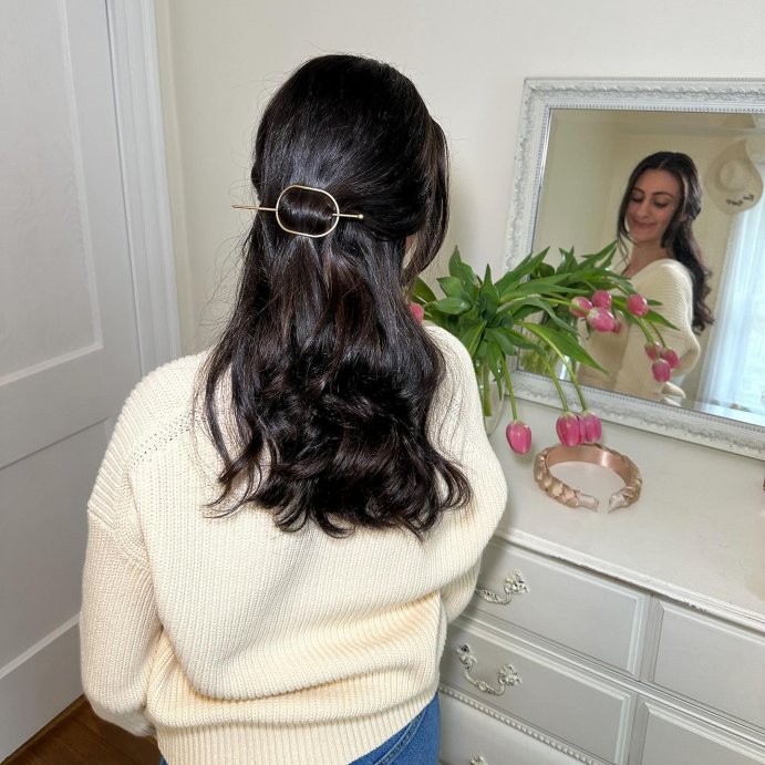 user image by @itsvictoriajosephine, The Hair Edit Hoop &#38; Pin Barrette - Soft Gold