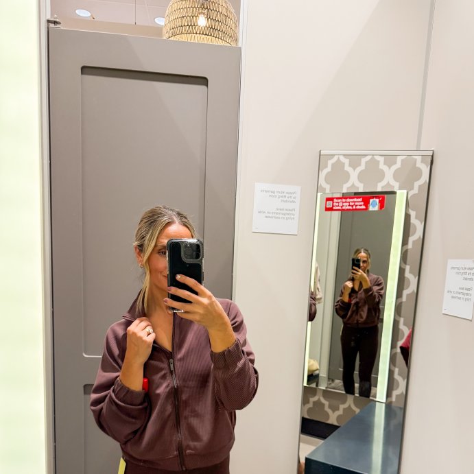 user image by @thereilestyle, Women's Airy Sleek Ribbed Full Zip Jacket - All In Motion™ Brown