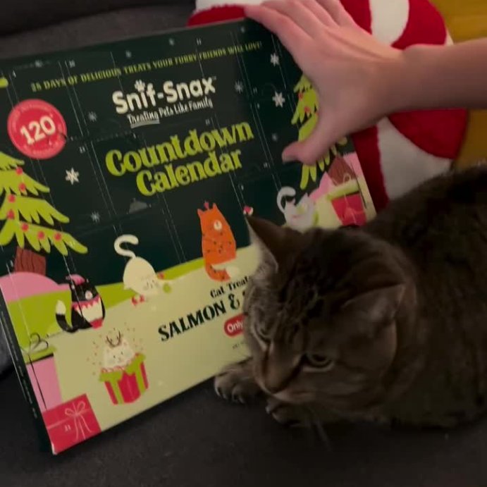 user image by @mapledianethecat, Snif-Snax Salmon Flavor 25 Days Countdown Calendar Training and Chewy Cat Treats - 5.11oz
