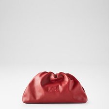 Shop Florence Leather Ruched Clutch, Red and more