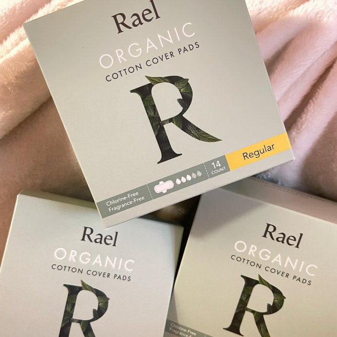 user image by @carleehein, Rael Organic Cotton Cover Regular Menstrual Fragrance Free Pads - Unscented - 16ct