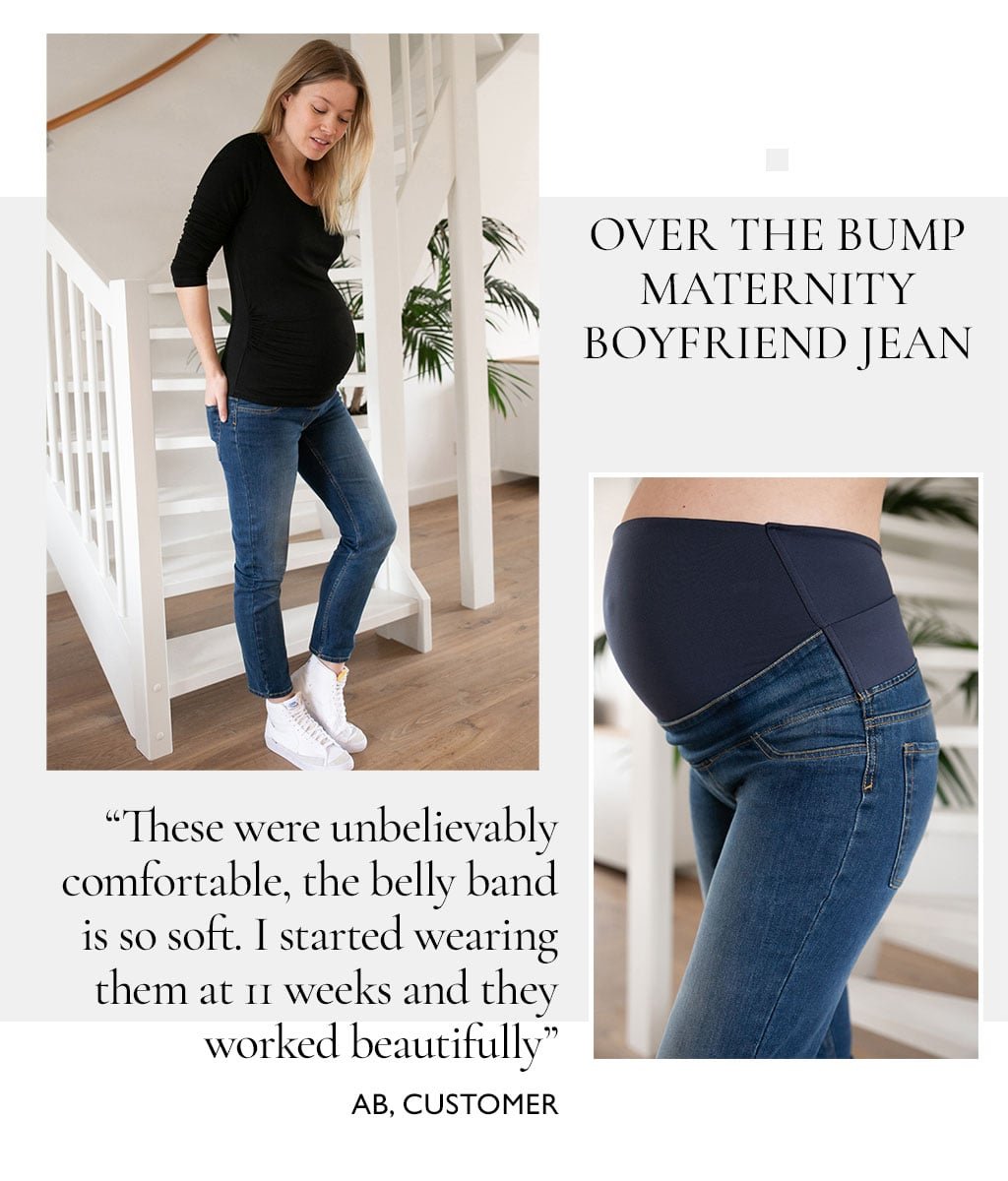 Over the Bump Organic Maternity Boyfriend Jeans to Rent – Isabella Oliver UK