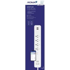 Shop Barre d'alimentation intelligente Wi-Fi NOMA iQ à 4 prises et 2 ports USB avec limiteur de surtension, cordon de 4 pi, 300 joules, compatible avec Alexa et l'assistant Google, blanc and more