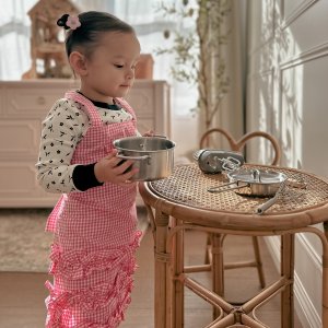 Pink Ruffle Gingham Apron