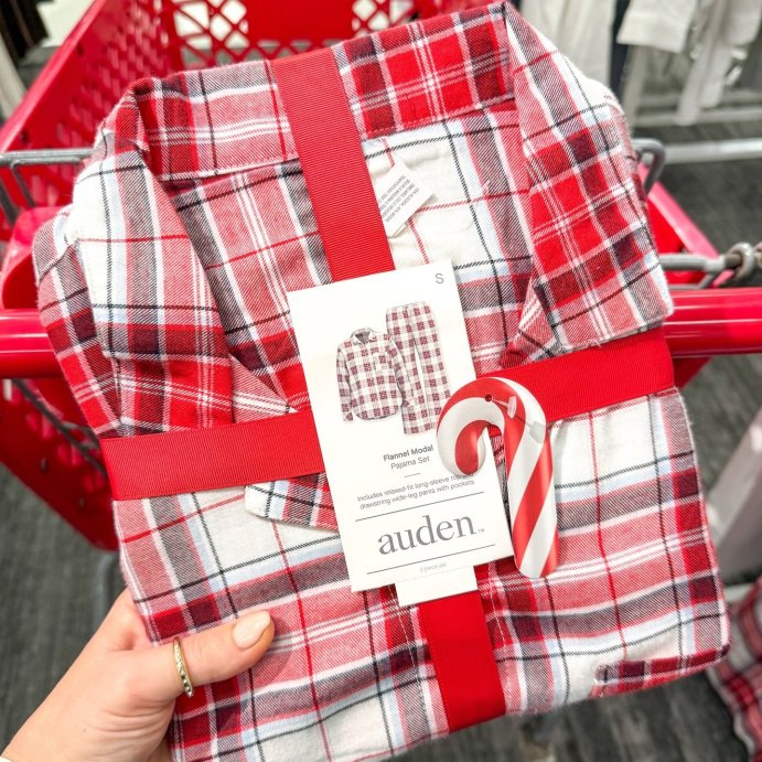 user image by @targettakesmypaycheck, Women's Flannel Long Sleeve Button Down Shirt and Pants Pajama Set - Auden™