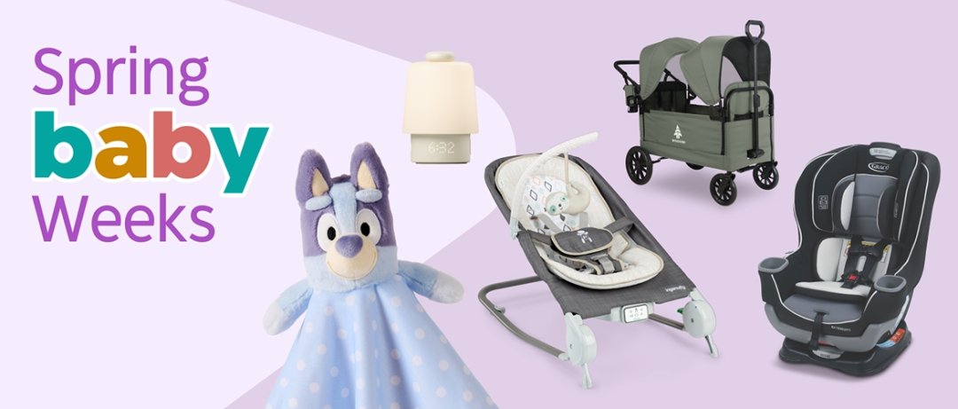 Shop Bluey Lovey Sustainable Stuffed Toy, 13-in, Hatch Baby Sleep, Putty, Ingenuity Happy Belly Rock-to-Bounce Massage Seat, Parker, Woods Stroller Wagon, Green, Graco Extend2Fit Convertible Car Seat – Safely Grows with Child from Rear-Facing to Forward-Facing, 1.8-30 kg (4-65 lb), Gotham and more