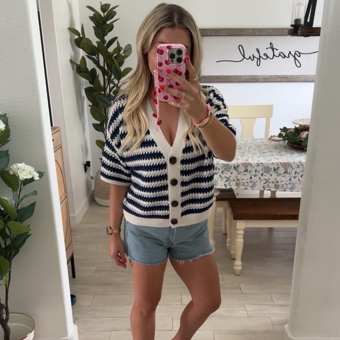 user image by @everyday_tina1, Women's Short Sleeve Button-Front Cardigan - Universal Thread™