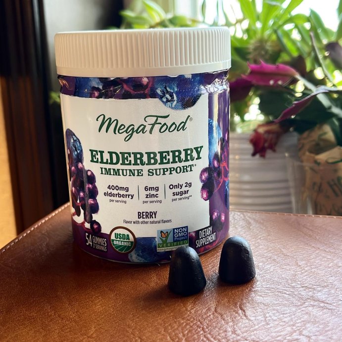 user image by @melaniestickfort, MegaFood Elderberry Gummies - Vegan Elderberry Immune Support Gummies With Zinc - 54ct