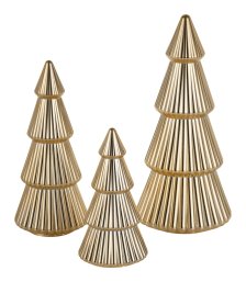 Shop CANVAS Golden Moments Collection Plastic Trees Christmas Decoration, 3-pk, Assorted Colours and more