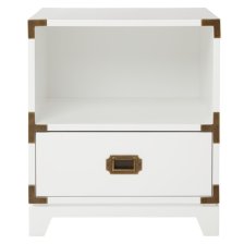 Shop Campaign Nightstand (White) - Land Of Nod Nightstands - Kids & Baby Furniture, Bedding and Toys and more