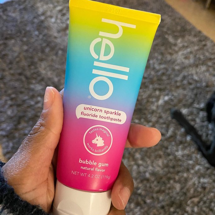 user image by @muvaepiphany, hello Kids&#39; Unicorn Sparkle Bubble Gum Fluoride Toothpaste - 4.2oz