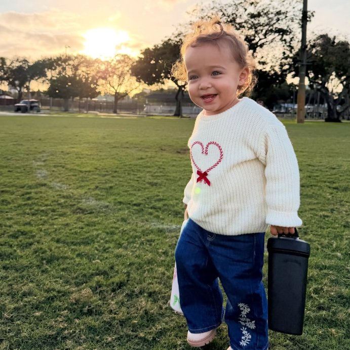 user image by @sarahjmorse_, Baby Girls&#39; 2pc Christmas Holiday Candy Cane Sweater and Pants Set - Cloud Island&#8482; Cream