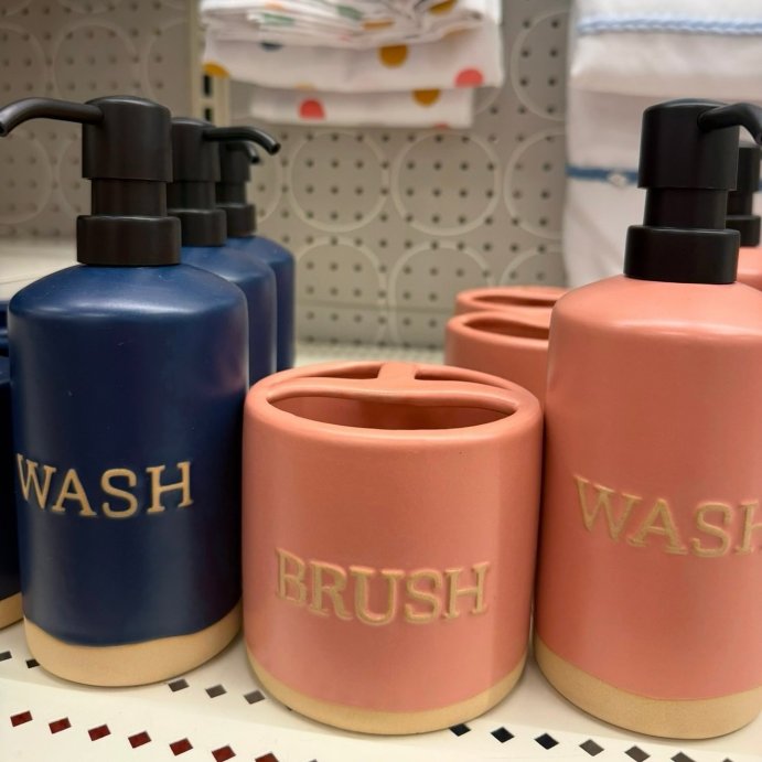 user image by @millennialhomefaves, Blue Kids&#39; Soap Pump Dispenser - Pillowfort&#8482;