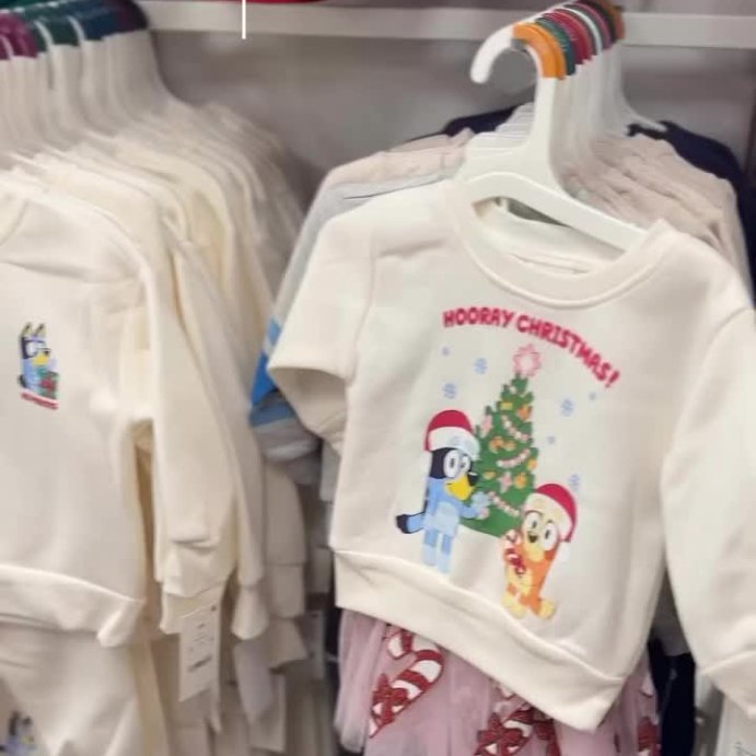 user image by @life.withjennn, Toddler 2pc Bluey Christmas Fleece Sweatshirt and Joggers Set - Off-White