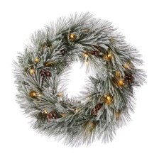 Shop Couronne de Noël enneigée illuminée à DEL CANVAS C and more