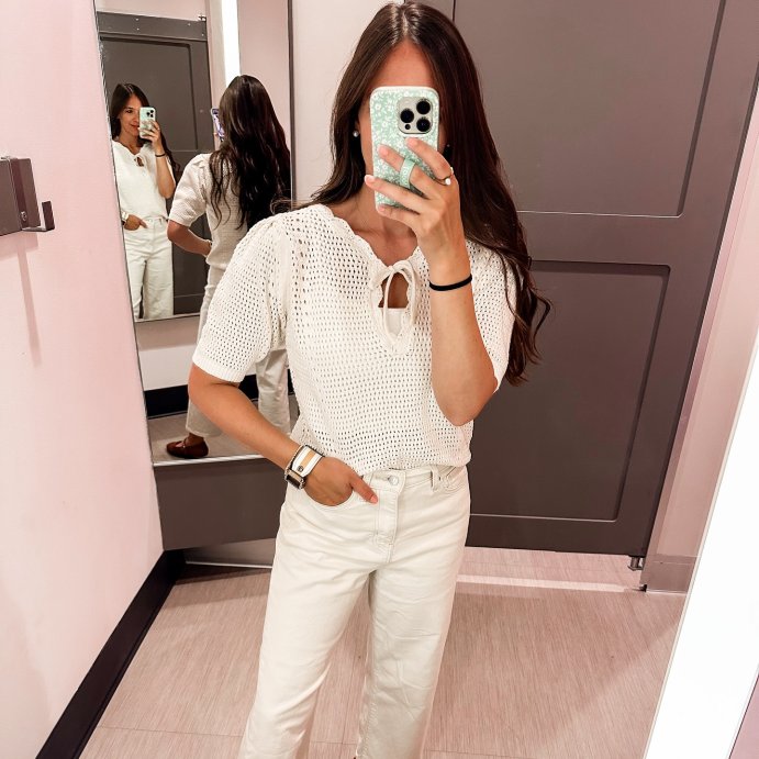 user image by @stylewithmechristamarie, Women's Short Sleeve V-Neck Pullover Sweater - Universal Thread™
