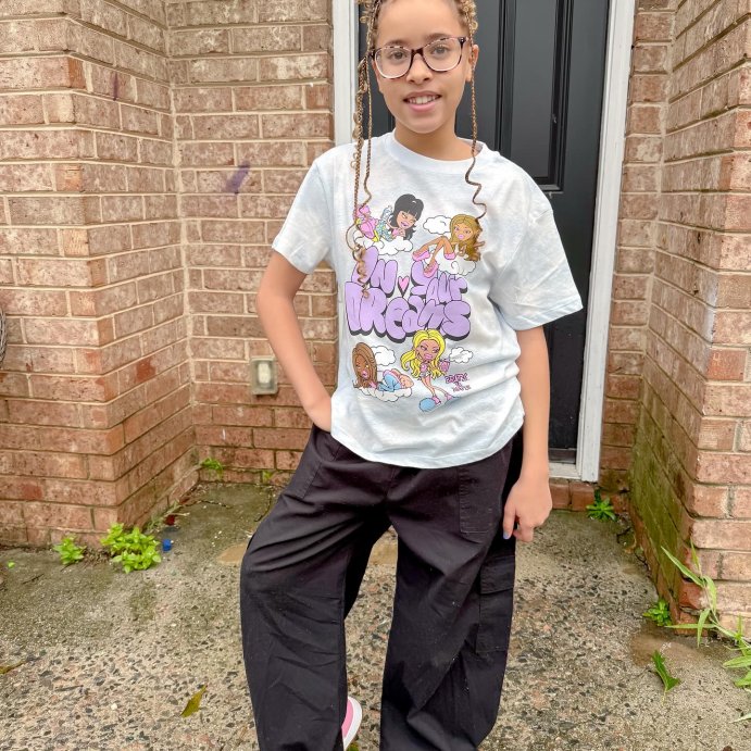 user image by @ashtonnyeela, Girls' Bratz 'In Your Dreams' Short Sleeve Oversized Graphic T-Shirt