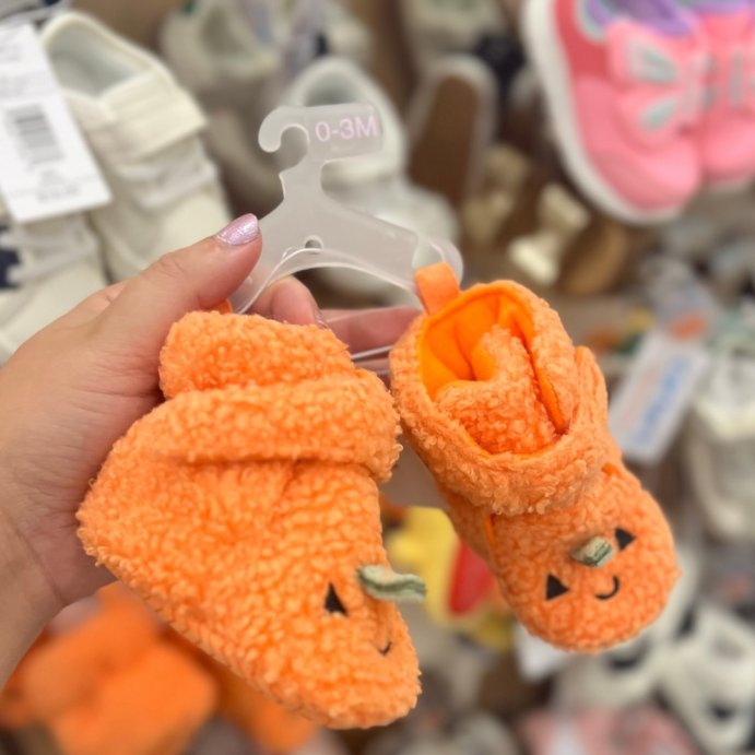 user image by @momlifeandstylefinds, Baby Pumpkin Bootie Crib Shoes - Cat & Jack™ Orange