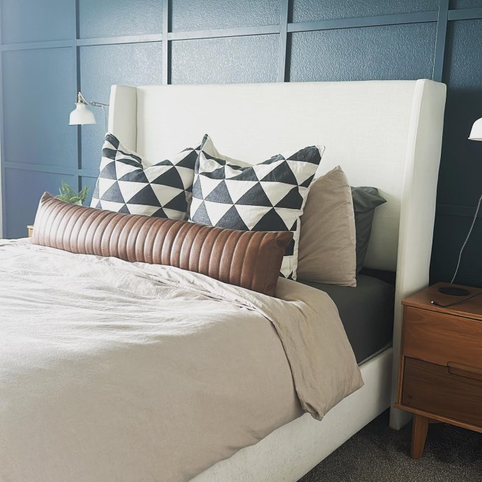 user image by @homewithanh, Lumbar Faux Leather Channel Stitch Decorative Throw Pillow - Threshold™