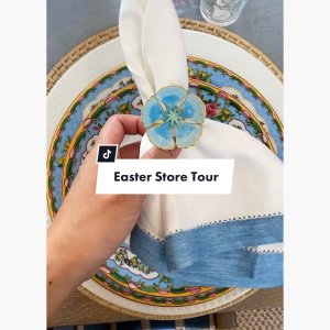 Williams Sonoma print cotton kitchen dish tea towel, Easter bunny