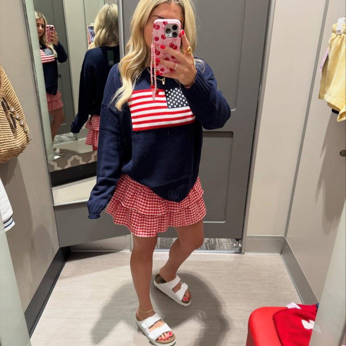 user image by @everyday_tina1, Women's Crewneck Americana Pullover Sweater - Wild Fable™