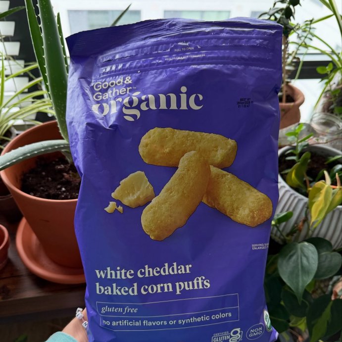 user image by @phisgoodeats, Organic White Cheddar Baked Puffs - 10oz - Good &#38; Gather&#8482;