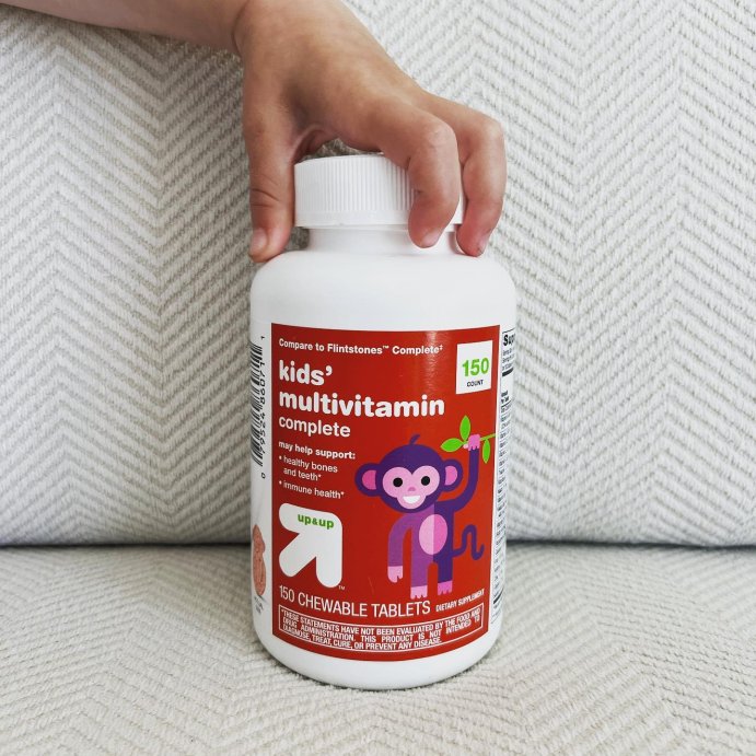 user image by @thegftoddler, Kids&#39; Complete Multivitamin Chewable Tablets - Orange, Grape &#38; Cherry - 150ct - up&#38;up&#8482;
