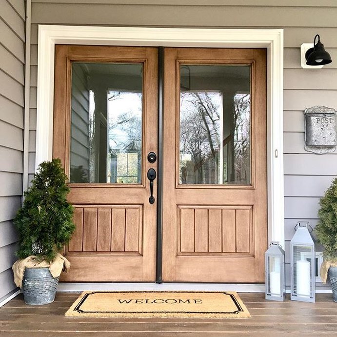 user image by @simplymicheleb, 1&#39;10&#34;x3&#39;11&#34; Welcome Estate Doormat - Threshold&#8482;: Outdoor Coir Door Mat, Medium Pile, Black, Rectangle, Shake Clean
