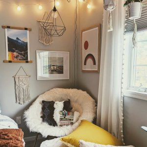 Himalayan Faux Fur Ivory Hang-A-Round Chair | Pottery Barn Teen