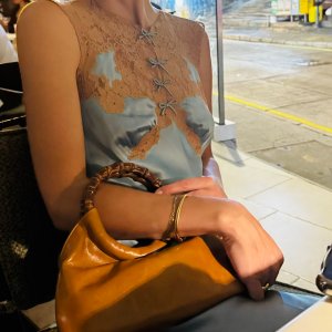Gabriella Italian Leather Bamboo Handbag | Mark and Graham