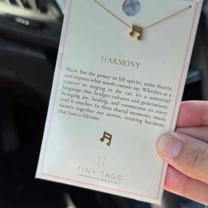 user image by @targetandme, Tiny Tags 14K Gold Ion Plated Music Note Necklace