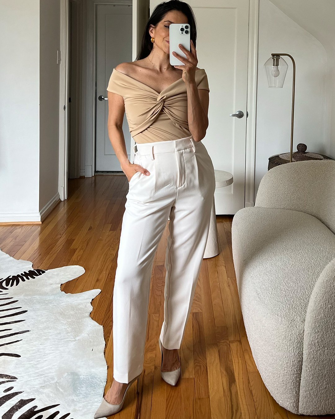 High Waisted Buckle Belted Tapered Pants