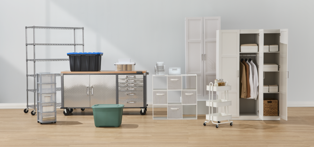 Shop Type A Metal 6-Tier Adjustable Wire Shelving Storage Unit with Wheels, Mastercraft Heavy Duty Stackable Storage Box with Lid, 102-L, Black/Blue, type A Deep Clear Grey Frame 5-Drawer Storage Tower/Cart with Wheels, 39-in, Mastercraft 72" Diamond Series 2-Door, 6-Drawer Wooden Top Work Station with Wheels, 72 x 20 x 37.5-in, For Living 9-Cube Storage Organizer, Bookcase/Bookshelf, White, Sauder 2-Door Cabinet, White, type A Momentum Steel 3-Tier Utility Cart with 4 Wheels, White, Sauder 3 Door Wardrobe Shaker, White, type A Restore Stackable Storage Box with Lid, 68-L, Green and more