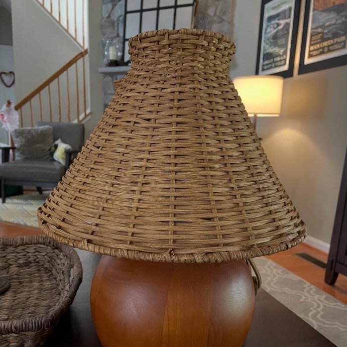 user image by @paulfucito, Wood Base with Rattan Shade Accent Table Lamp - Hearth &#38; Hand&#8482; with Magnolia