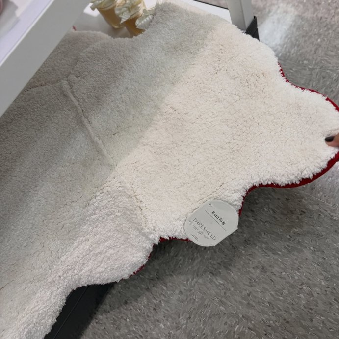 user image by @katattarget, 20&#34;x30&#34; Scalloped Christmas Bath Rug Cream/Red - Threshold&#8482;