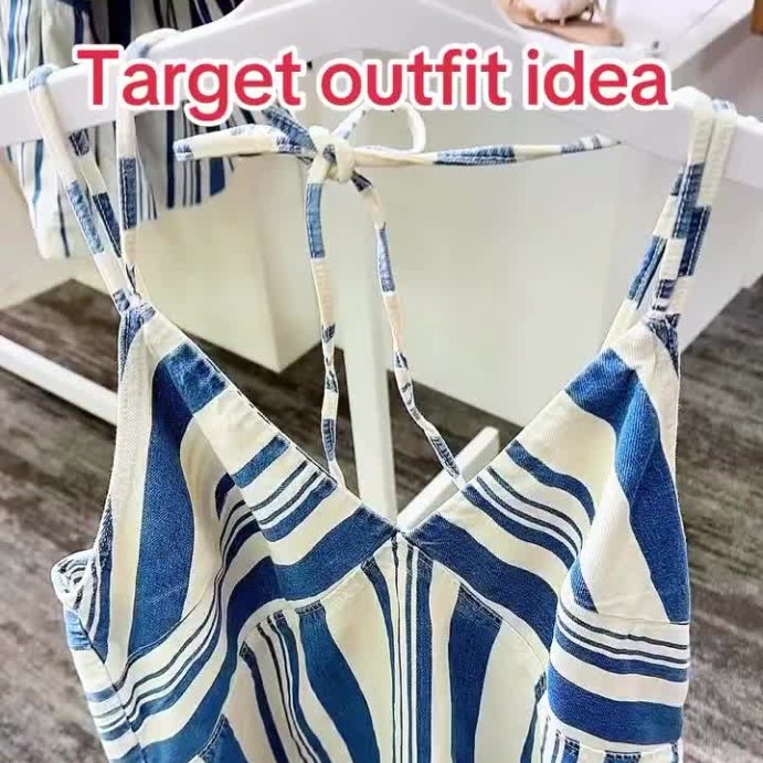 user image by @athomewithterrie, Women's Striped Denim Tank Top - Universal Thread™ Navy