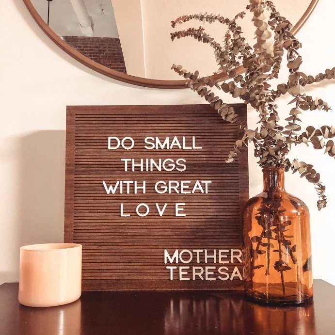 user image by @marycelestearras, 14&#34;x 14&#34; Wood Letter Board Brown - Threshold&#8482;: MDF Traditional Typography Wall Sign Panel, No Battery Required