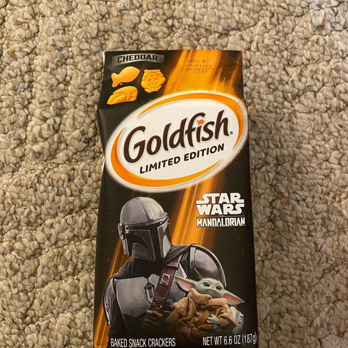 user image by @allthingsdisneymama, Goldfish Star Wars Mandalorian Cheddar Snack Crackers Bag - 6.6oz