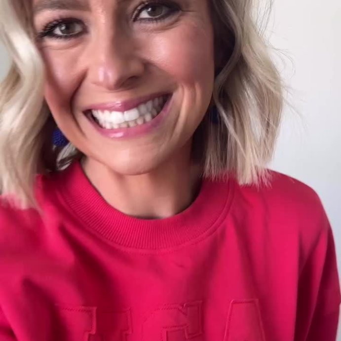 user image by @the.deal.hive, Women's USA Graphic Sweatshirt - Red