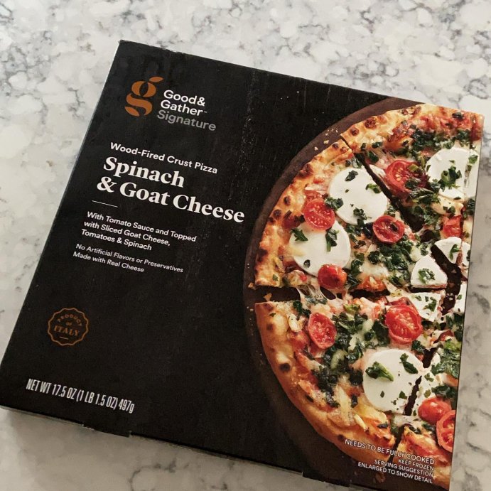 user image by @mombundiy, Signature Wood-Fired Spinach &#38; Goat Cheese Frozen Pizza - 17.5oz - Good &#38; Gather&#8482;