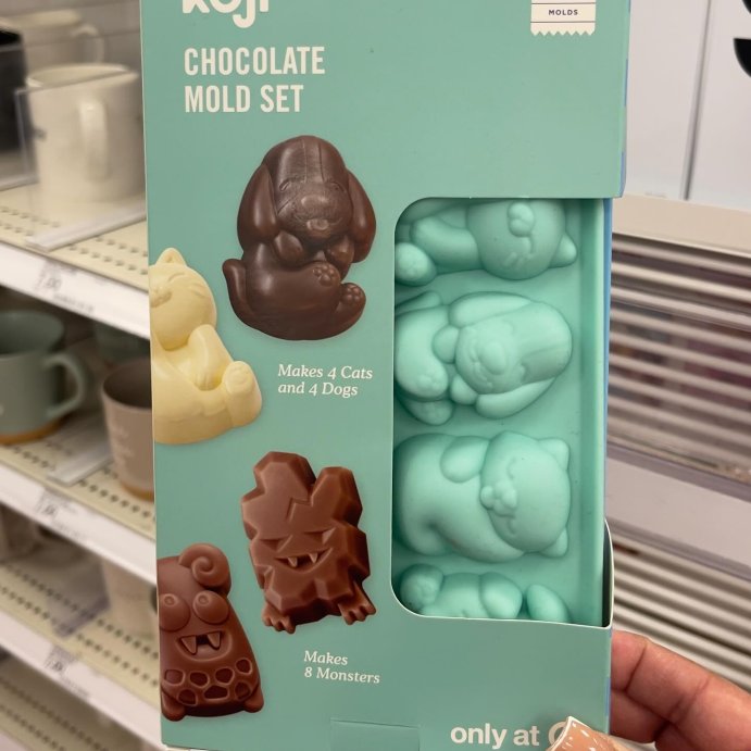 user image by @noemisshoppingcart, Koji set/2 Chocolate Cat Dog and Monster Mold: Silicone Candy Molds, Dishwasher-Safe, 16 Cavities, Blue