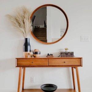 Floating Acorn Round Wall Mirror - 30"