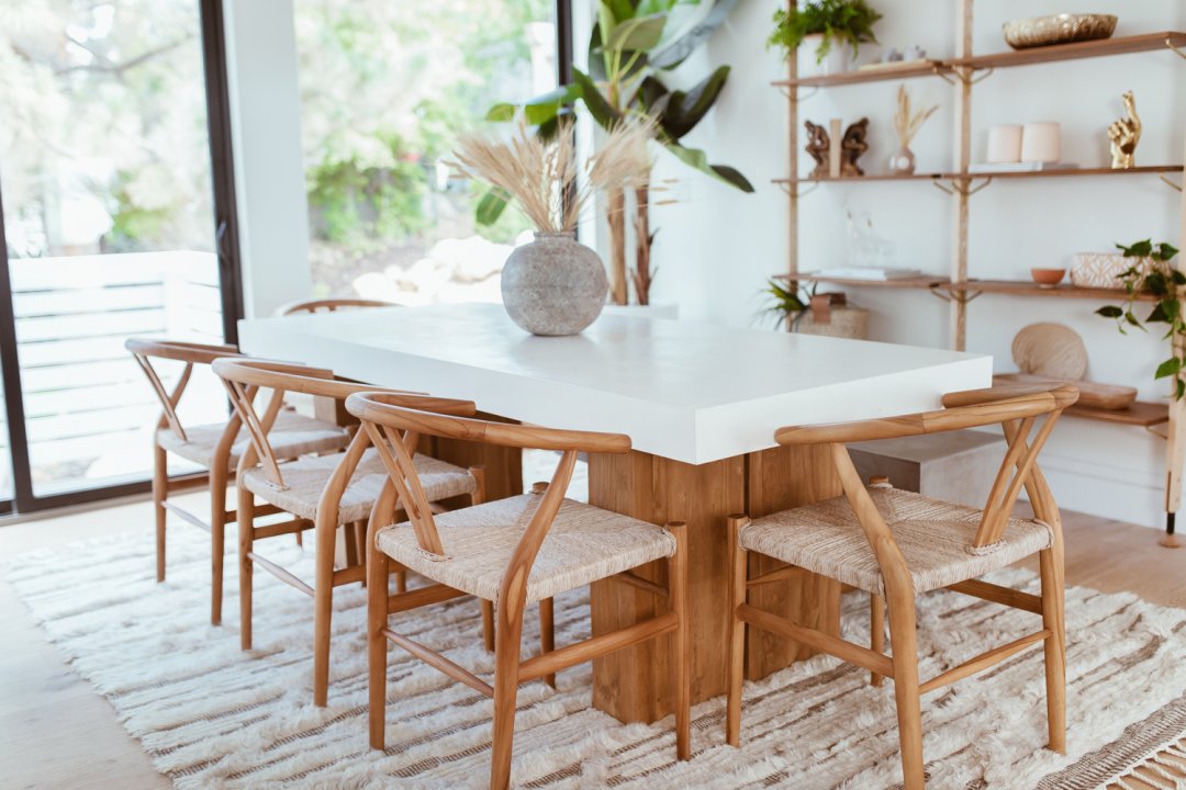 Coastal boho shop dining table