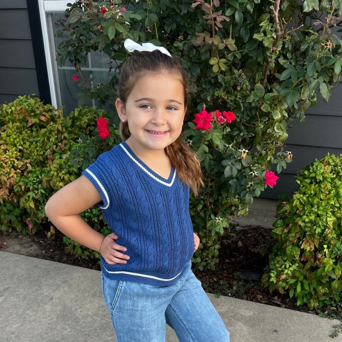 user image by @welldressedniki, Girls&#39; Cable Stitch Varsity Sweater Vest - Cat &#38; Jack&#8482;