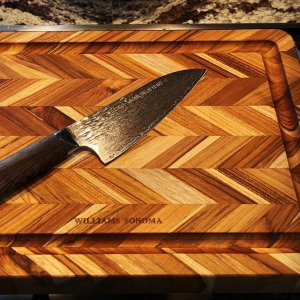 Williams Sonoma Herringbone Cutting & Carving Board, Teak