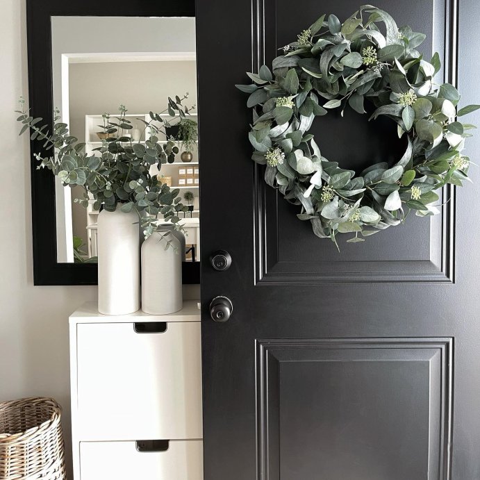 user image by @homeonelleavenue, 24&#34; Faux Mixed Eucalyptus Wreath - Hearth &#38; Hand&#8482; with Magnolia: Indoor/Outdoor, Unlit, Wall Decor