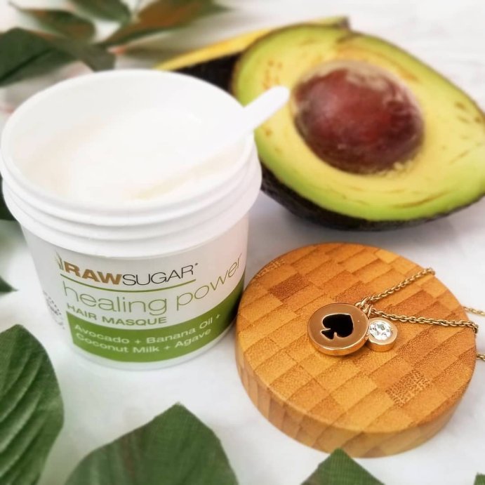 user image by @skincarewithkina, Raw Sugar Healing Power Hair Masque - Avocado Oil + Banana + Coconut Milk + Agave - 12oz