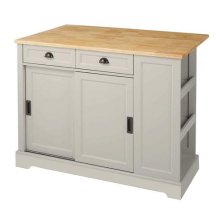 Shop CANVAS Olsen Wood Top Sliding Door Kitchen Storage Island with Folding Leaf, Grey and more
