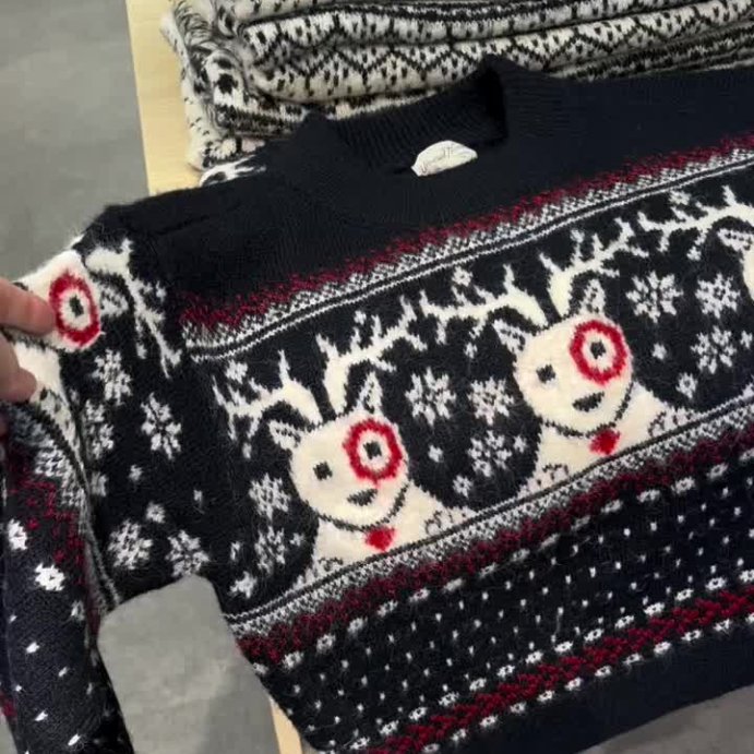 user image by @softgirlfindss, Women's Cozy Alpine Bullseye Dog Crewneck Pullover Sweater - Universal Thread™ Navy Blue